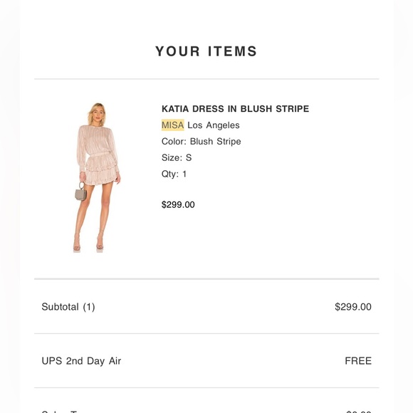 Misa Revolve Katia Dress in Blush Stripe - Picture 3 of 12